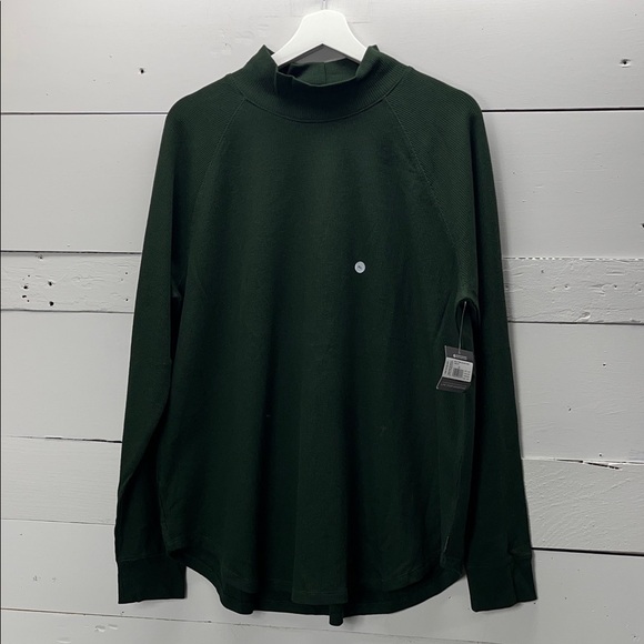 NWT Eddie Bauer Waffle Knit Turtleneck in Green Size XL - Picture 1 of 6
